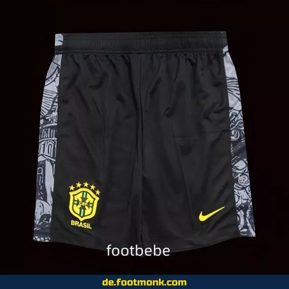 Brasilien Fußball-Shorts 2024/2025 – Schwarz/Grau – Herren Damen Kinder – Trikotnummer Beflockung – Günstig online kaufen
