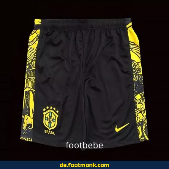 Brasilien Fußball-Shorts 2024/2025 – Schwarz/Gelb – Herren/Damen/Kinder – Authentische Trikots – Günstig online kaufen