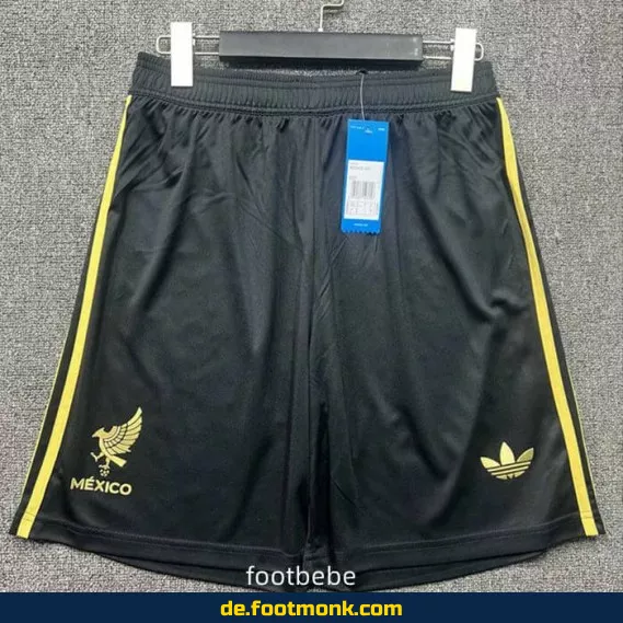Mexiko Fußball-Shorts 2025/2026 schwarz – Herren/Damen/Kinder – Authentisches Trikot