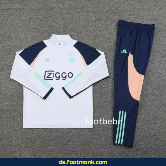 Ajax Trainingsanzug 2023/2024 Halbzip Weiß – Fußballtrikots & Vereinstrikots