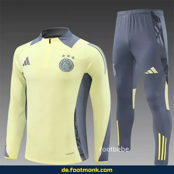 Ajax Trainingsanzug 2024/2025 – Halbzip Damen/Herren in Hellgelb | Fußballtrikots & Vereinstrikots