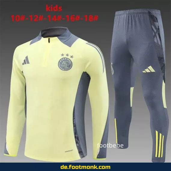 Kinder Fußball Trainingsanzug Ajax 2024/2025 – Hellgelb | Günstige Fußballtrikots Online Kaufen