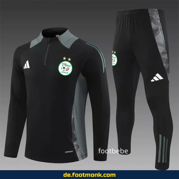 Algerien 2024/2025 Trainingsanzug Halbzip-Damen/Herren - Schwarz | Fußballtrikot Shop | Authentische Vereinstrikots