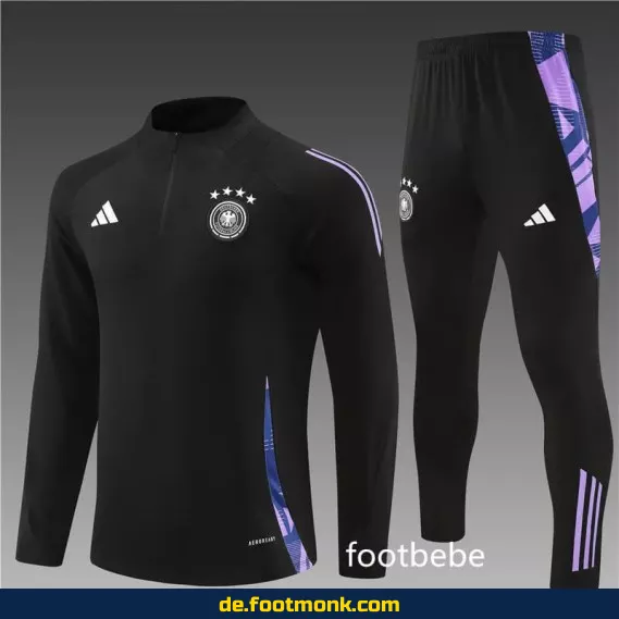 Deutschland Trainingsanzug 2024/2025 - Halbzip Schwarz | Fußballtrikot Shop | Authentische Vereinstrikots