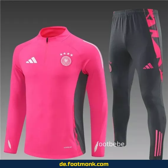 Deutschland Trainingsanzug 2024/2025 Damen & Herren - Rosa Halbzip mit Bundesliga-Stil