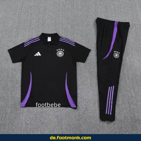 Deutschland Trainingsanzug 2025/2026 - Schwarz Polo - Fußballtrikot Herren/Damen - Authentisches Vereinstrikot - Adidas/Nike - Günstig online kaufen