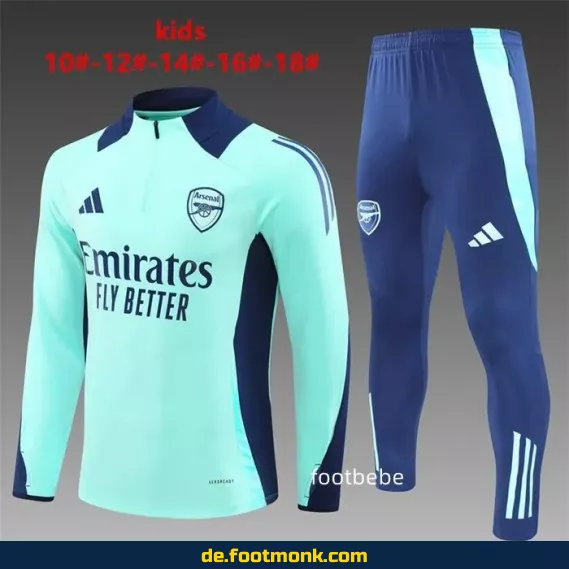 Arsenal Kinder Trainingsanzug 2024/2025 – Blaues Fußballtrikot Set | Günstige Vereinstrikots für Kinder | Fussballtrikots online kaufen