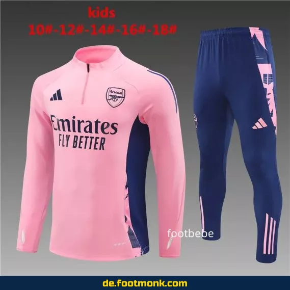Arsenal Kinder Trainingsanzug 2024/2025 – Rosa Fußballtrikot Set für Jungen & Mädchen | Günstige Vereinstrikots | Nike/Adidas