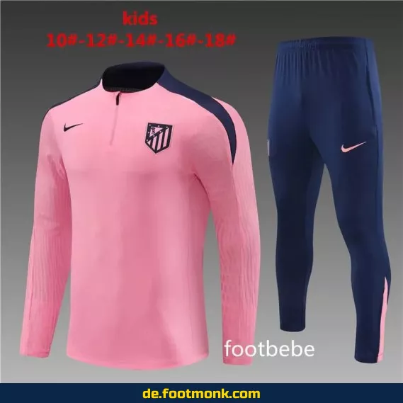 Atletico Madrid Kinder Trainingsanzug 2024/2025 – Rosa | Günstige Fußballtrikots für Kinder | Authentische Vereinstrikots