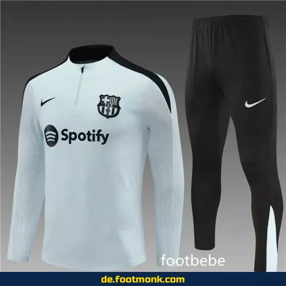 FC Barcelona Trainingsanzug 2024/2025 Weiß – Authentisches Fußballtrikot Set – Herren Damen Kinder – Günstige Vereinstrikots