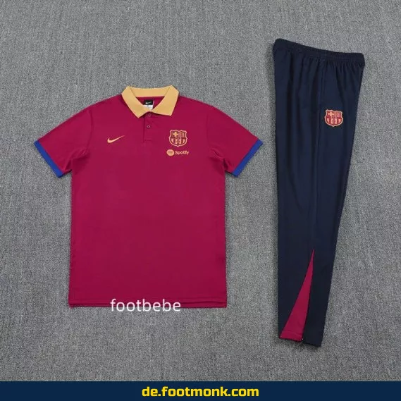 FC Barcelona Trainingsanzug 2025/2026 Herren Damen Kinder – Roter Polo Trainingsdress – Fußballtrikot günstig kaufen