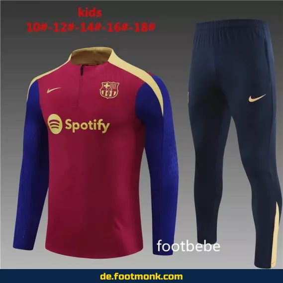 FC Barcelona Kinder Trainingsanzug 2024/2025 – Rot & Blau | Günstige Fußballtrikots & Vereinstrikots