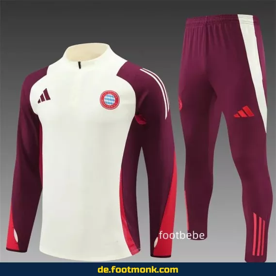 FC Bayern München Trainingsanzug 2024/2025 – Weißes Halbzip-Trikot – Herren/Damen/Kinder – Offiziell & Authentisch – Jetzt günstig online kaufen