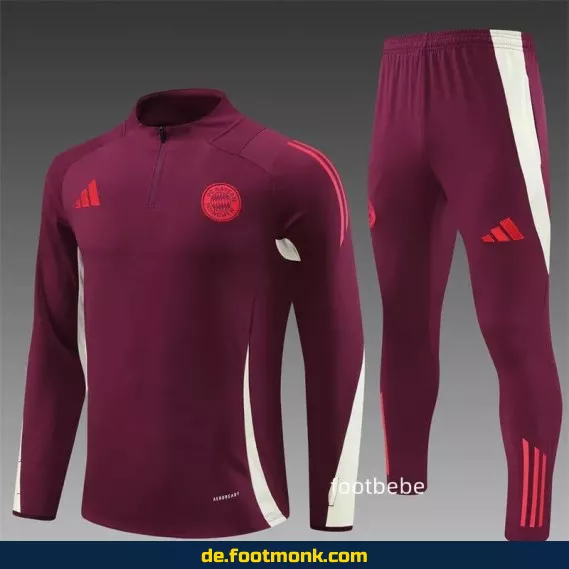 FC Bayern München Trainingsanzug 2024/2025 – Rote Halbzip-Jacke – Herren/Damen/Kinder – Offiziell lizenziert – Fußball-Bundesliga Trikot – Nike/Adidas – Günstig online kaufen