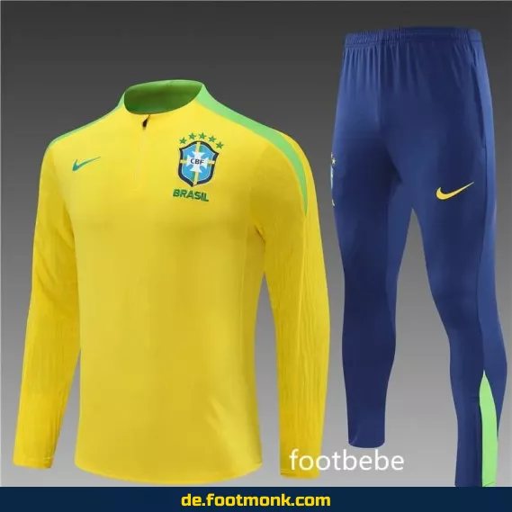 Brasilien Trainingsanzug 2024/2025 gelb – Fußballtrikot Set Herren/Damen/Kinder – Günstige Fussballtrikots & Vereinstrikots