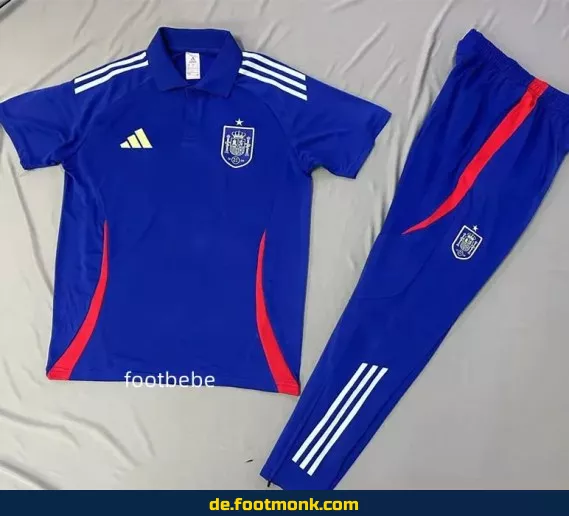 Spanien Trainingsanzug 2025/2026 – Blaues Polo-Trikot | Günstige Fußballtrikots | Herren & Damen
