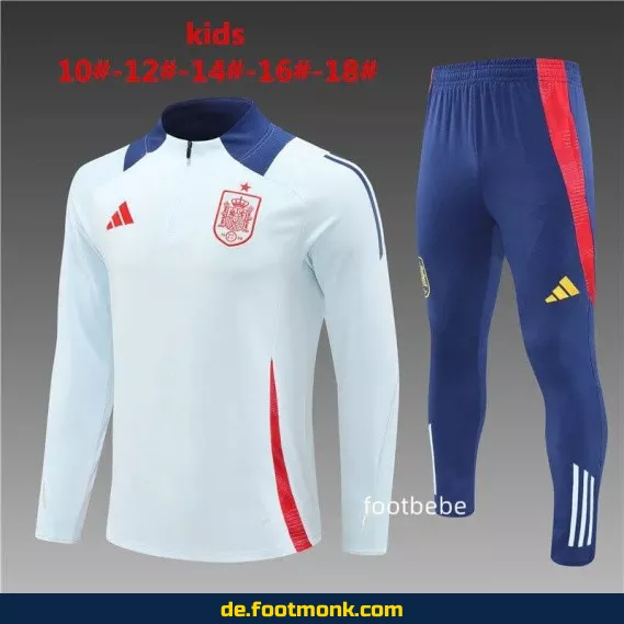 Kinder Trainingsanzug Spanien 2024/2025 – Hellblau | Günstige Fußballtrikots & Vereinstrikots