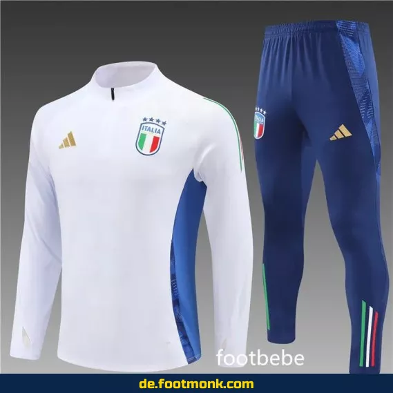 Fußball Trainingsanzug Italien 2024/2025 Halbzip Weiß – Authentische Trikots & Vereinsbekleidung