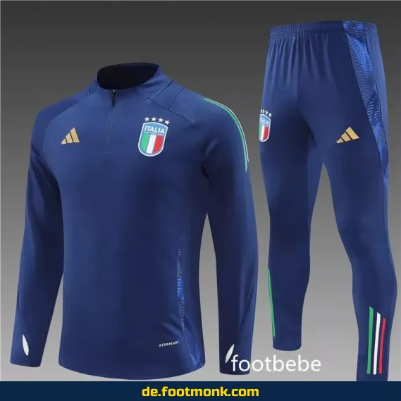 Fußball Trainingsanzug Italien 2024/2025 Halbzip Blau – Authentische Trikots & Vereinstrikots