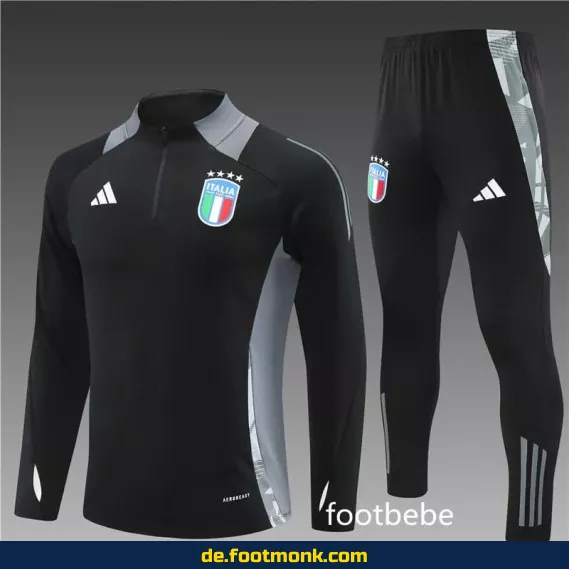 Fußball Trainingsanzug Italien 2024/2025 Halbzip Schwarz – Authentische Trikots & Vereinsbekleidung