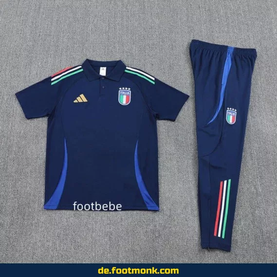 Royalblaues Italien Fußball-Trainingsshirt 2025/2026 – Polo Trikot für Herren & Damen