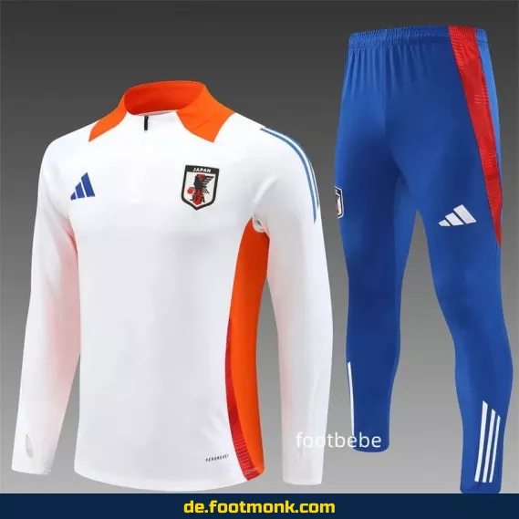 Japan 2024/2025 Fußball Trainingsanzug Halbzip Weiß – Authentische Trikots, Retro-Design