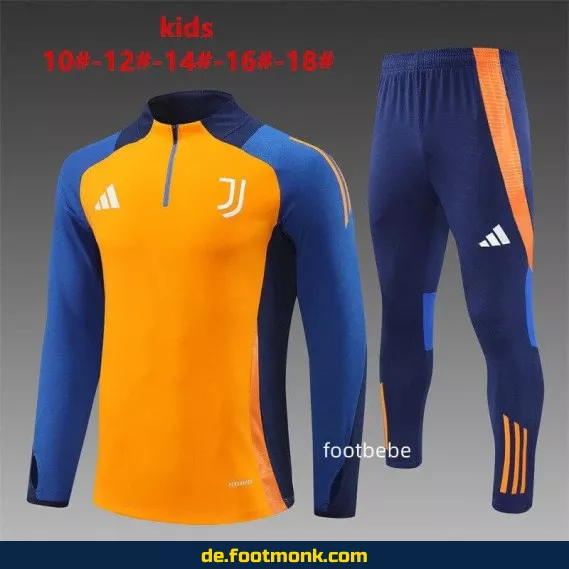 Juventus Kinder Trainingsanzug 2024/2025 – Halbzip Gelb | Günstige Fußballtrikots & Vereinstrikots