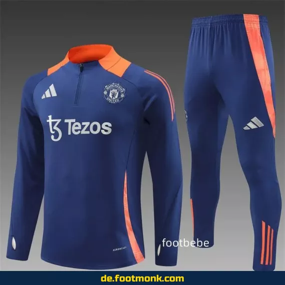 Manchester United 2024/2025 Trainingsanzug Herren Damen Kinder – Halbzip Royal Blau – Fußballtrikot Shop | Günstige Vereinstrikots | Nike/Adidas