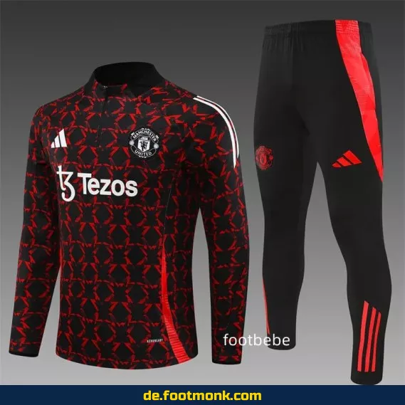 Manchester United Trainingsanzug 2024/2025 – Rot-Schwarz mit Halbzip – Fußballtrikot Shop | Günstige Fussballtrikots | Herren & Damen