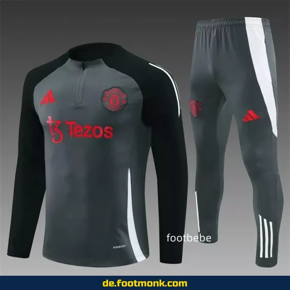 Manchester United Trainingsanzug 2024/2025 - Grau Dunkel | Offiziell | Herren Damen Kinder | Fußballtrikot Shop | Nike/Adidas | Günstig Kaufen