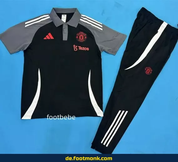 Manchester United Trainingsanzug 2025/2026 - Schwarz Polo | Offiziell lizenziert | Herren, Damen & Kinder | Fußballtrikot Shop | Günstige Fussballtrikots