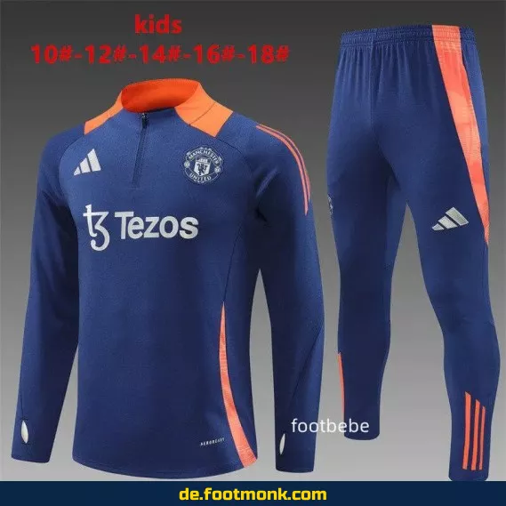 Manchester United Kinder Trainingsanzug 2024/2025 – Königblau | Günstige Fußballtrikots & Vereinstrikots für Kinder | Nike/Adidas