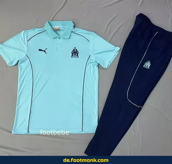 Fußball Trainingsanzug Marseille 2025/2026 Blau – Polo Edition | Günstige Vereinstrikots & Fußballtrikots Online Kaufen