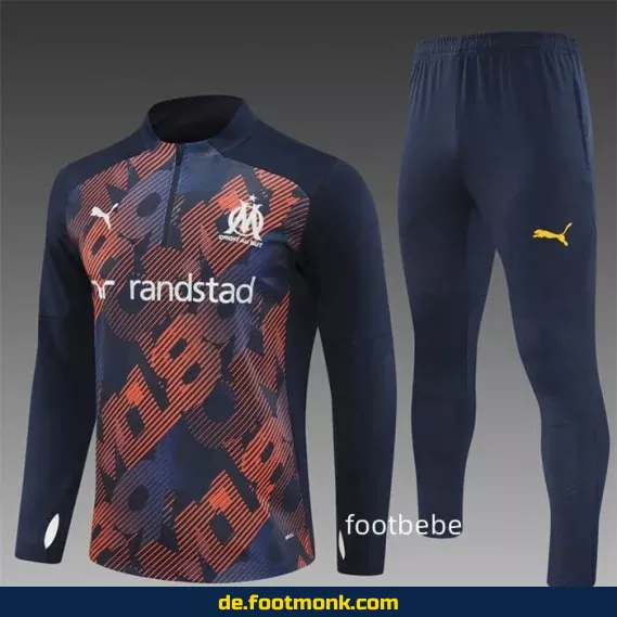 OM Marseille Trainingsanzug 2024/2025 – Camouflage Blau Royal – Fußballtrikot Herren/Damen/Kinder – Retro & Authentisch