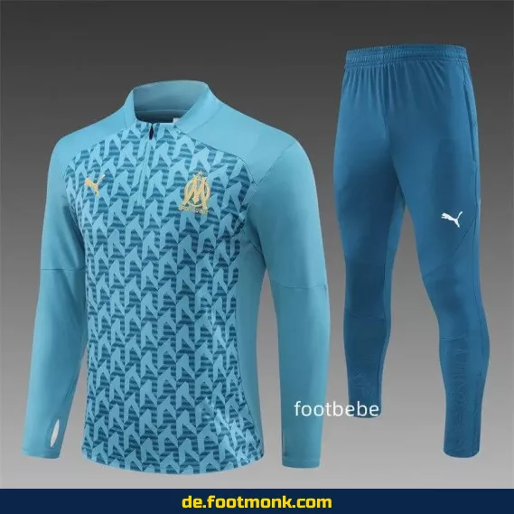 OM Marseille Trainingsanzug 2024/2025 – Blaues Fußballtrikot-Set | Günstige Vereinstrikots für Herren, Damen & Kinder | Authentische Retro-Fußballmode