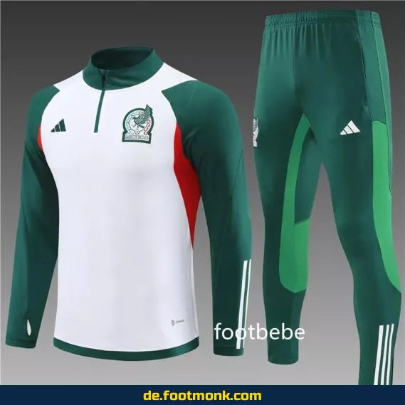 Mexiko Trainingsanzug 2023/2024 Halbzip Weiß – Fußballtrikot Herren/Damen, Authentisches Vereinstrikot, Günstige Trainingsbekleidung
