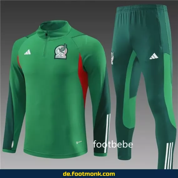 Mexiko Trainingsanzug 2023/2024 Halbzip Grün – Fußballtrikots & Trainingsbekleidung