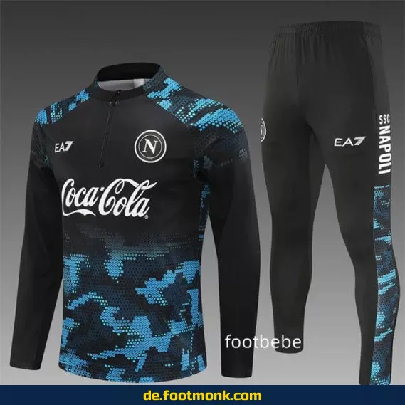 Trainingsanzug Napoli 2024/2025 Halbzip Schwarz – Fußballtrikots & Vereinstrikots