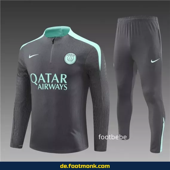 PSG Trainingsanzug 2024/2025 Herren/Damen/Kinder - Grau Dunkel | Offiziell lizenziert | Fußballtrikot & Trainingsanzug Shop