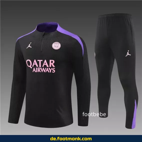 PSG Jordan Fußball Trainingsanzug 2024/2025 – Schwarz & Violett | Offiziell | Herren, Damen & Kinder | Nike | Trikotnummer Beflockung