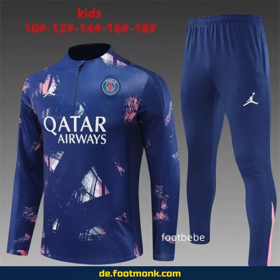 PSG Jordan Kinder Trainingsanzug 2024/2025 – Camouflage Blau | Günstige Fußballtrikots & Vereinstrikots für Kinder | Nike Fußballtrikot