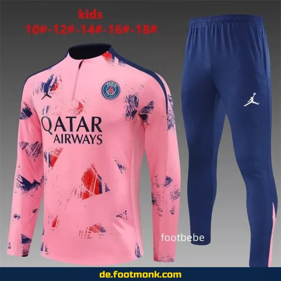 PSG Jordan Kinder Trainingsanzug 2024/2025 – Rosa Camouflage | Fußballtrikots für Kinder | Günstige Vereinstrikots | Nike Fußballbekleidung