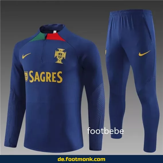 Portugal 2023/2024 Trainingsanzug Herren Damen – Royal Blau Halbzip Fussballtrikot Nike/Adidas Retro Vereinstrikot