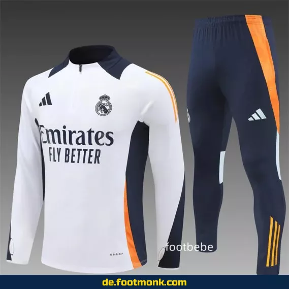 Real Madrid Trainingsanzug 2024/2025 Halbzip Weiß – Offiziell lizenziert | Herren, Damen & Kinder | Fußballtrikots & Vereinstrikots | Nike/Adidas | Günstig online kaufen