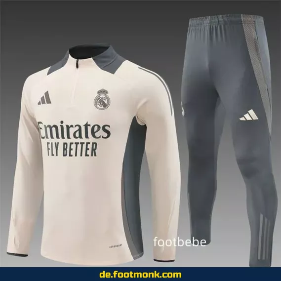 Real Madrid Trainingsanzug 2024/2025 Damen & Herren – Halbzip Abricot | Fußballtrikot Shop | Günstige Fussballtrikots