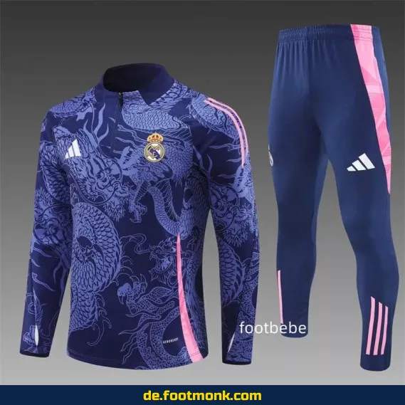 Real Madrid Trainingsanzug 2024/2025 – Drachenvioletter Halbzip-Pullover – Fußballtrikot Shop | Herren & Damen