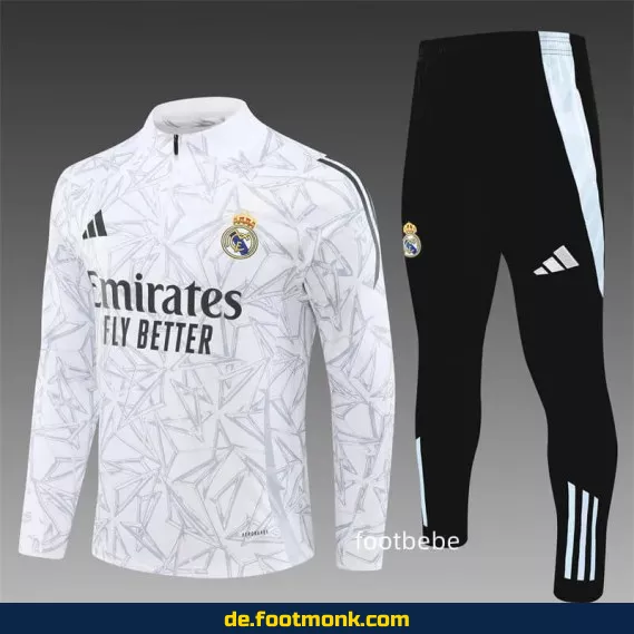 Real Madrid Trainingsanzug 2024/2025 – Weißes Design mit Halbzip – Fußballtrikot Shop – Herren & Damen