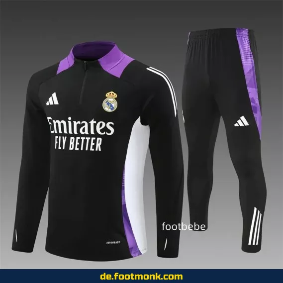 Real Madrid Trainingsanzug 2024/2025 schwarz violett – Fußballtrikots günstig online kaufen | Herren & Damen | Authentische Vereinstrikots | Nike & Adidas