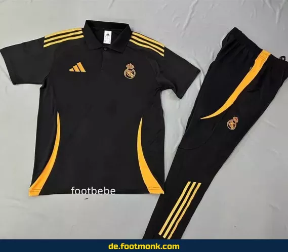 Real Madrid Trainingsanzug 2025/2026 schwarz – Offizielles Polo Trikot für Herren
