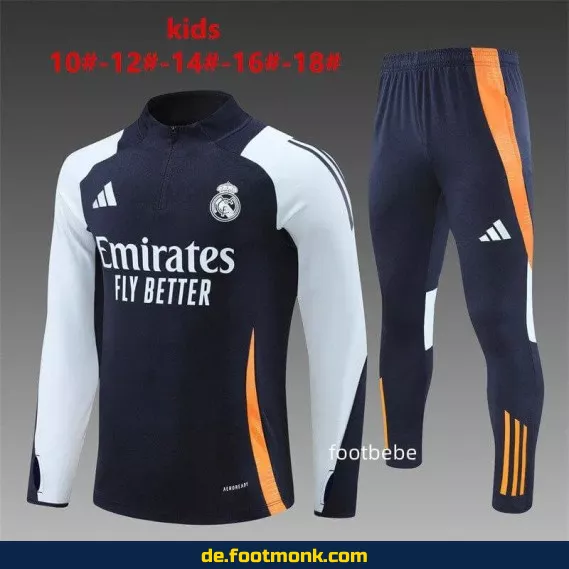 Real Madrid Kinder Trainingsanzug 2024/2025 – Königblau | Günstige Fußballtrikots & Vereinstrikots Online Kaufen